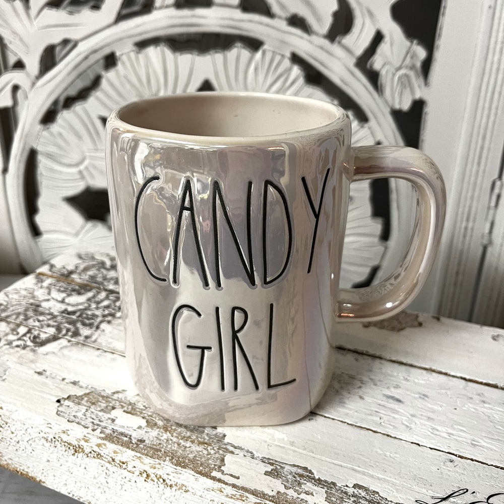 Rae Dunn Iridescent Coffee Mug “Candy Girl”, Valentines Day Mug